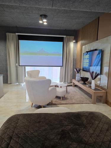 Sala de estar/TV partilhada, Vinetas Apartments Nr3 The One in Cesis