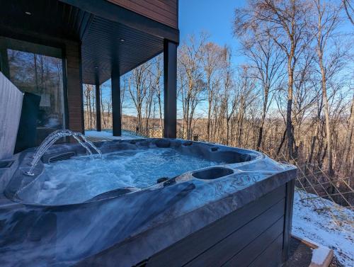 Private Hot Tub Mountain Forest Views Fireplace