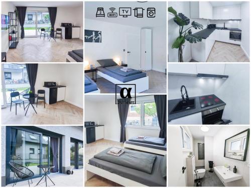 ALFA Stuttgart Doppelzimmer mit Teeküche und Terrasse Porsche Bosch l Gemeinschaftsbad WIFI SmartTV l Double room with kitchenette and terrace l shared bathroom BS21A5, Štutgart