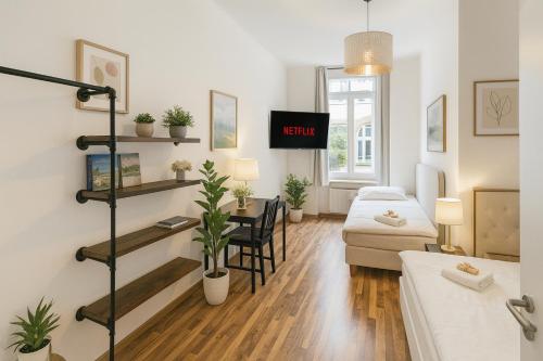 Leipzig Zentrum, Schnelles WLAN, TVs in allen 5 Zimmern, Self-Check-in, 5 Riesige Zimmer für große Gruppen, Aufzug, Leipzig (foto 6)