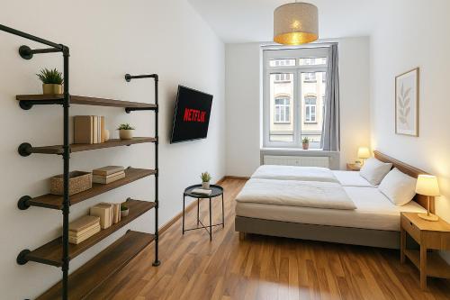 Leipzig Zentrum, Schnelles WLAN, TVs in allen 5 Zimmern, Self-Check-in, 5 Riesige Zimmer für große Gruppen, Aufzug, Leipzig (foto 5)
