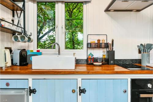 A szálláshely kívülről, Stag Shepherds Hut in Withyham