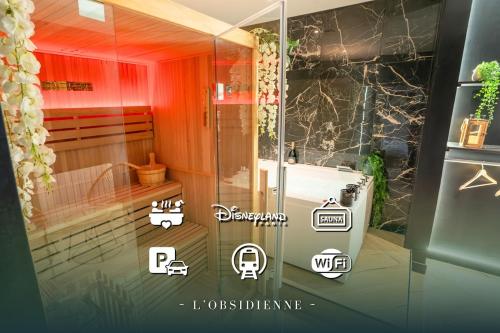 L'Obsidienne - Sauna & Spa Suite - Parking, Train Station - Location saisonnière - Thorigny-sur-Marne