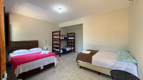 2 double beds, 1 bunk bed
