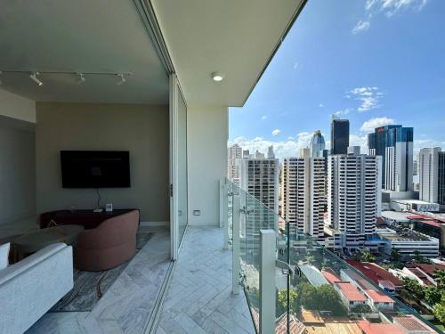 شرفة/ تراس, Luxury apt in Panama City 2 Rooms 3 Baths office in بونتا بايتيلا