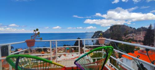 Erkély/terasz, Hostal Piedra Andina  in Copacabana