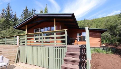 Viesnīcas āriene, Cosy Cabin Escape with Hot Tub & Lake View in Fossatun