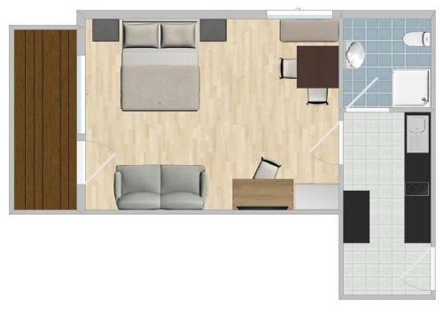 1 king bed, 1 sofa bed