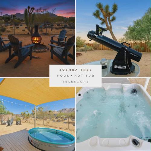 10 minutes to JTNP - Saltwater Float Pool, Hot Tub, Telescope, Fireplace and Views, Joshua Tree