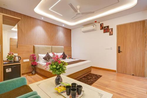 Llit, Hotel Olive Aero Suites Near Delhi IGI Airport in Nova Delhi i NCR