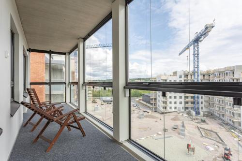 Balcony/terrace, Convenient Apartment for 4 with Sauna in Henttaa