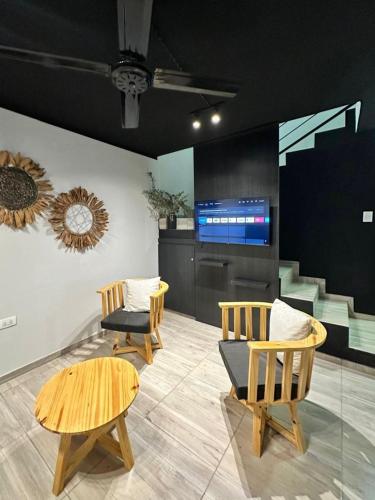Modern duplex in a residential area