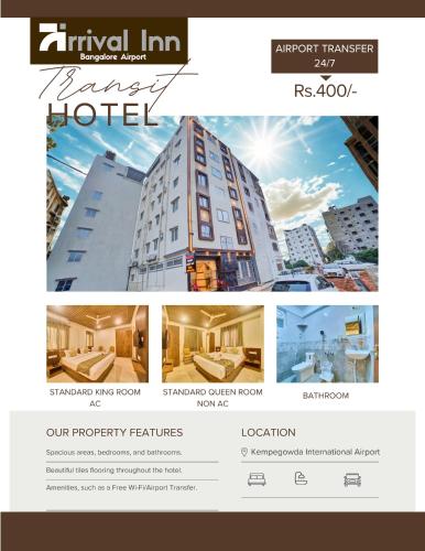 Exterior view, Arrival Inn Transit Hotel Bangalore Airport near Kempegowda International Airport
