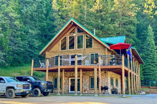 Log Home on 60 Private Acres By Mt Shasta Ski Park in McCloud (CA)