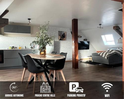 Le Grenier Chic - T3 duplex - Parking privatif - Location saisonnière - Saint-Omer