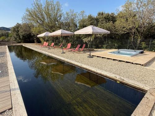 Gîte avec piscine de 25 m et spa - Location saisonnière - Saint-Mathieu-de-Tréviers