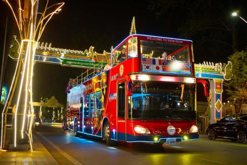 Big bus Angkor Cambodia in Trang-Spean Neak
