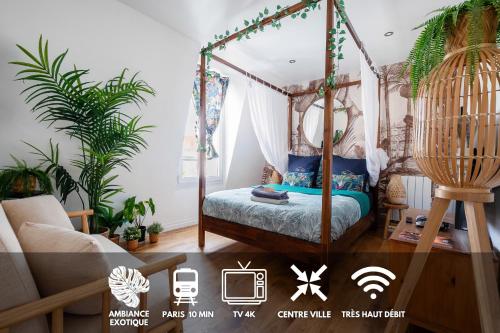 Studio Exotique Hyper-Centre Enghien 12min Paris - Location saisonnière - Enghien-les-Bains