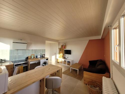 virtuve, Appartement 1 à 4 personnes entre lacs vignes et montagnes (Appartement 1 a 4 personnes entre lacs vignes et montagnes) in Myans