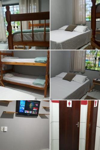 1 double bed, 1 bunk bed