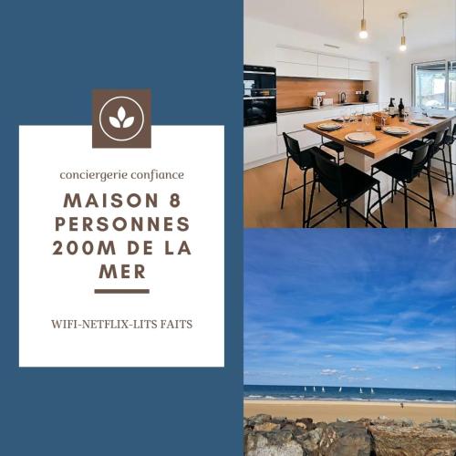 Maison familiale vue mer - plage et resto à pieds gîte à louer Les Rosaires