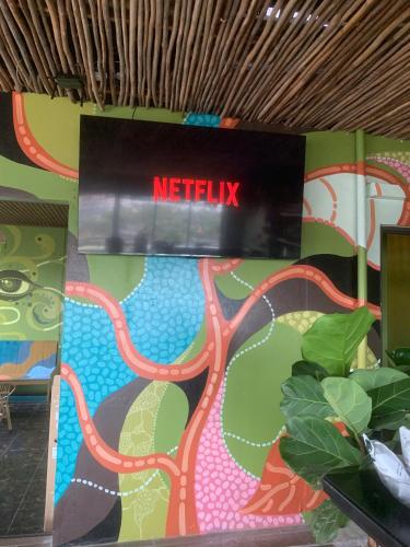 Shared lounge/TV area, The Little Leaf Hostel & Rooftop Bar CatBa in Cat Ba Island