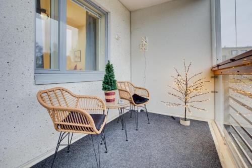 ระเบียง/ชานเรือน, Adorable Arctic Apartments - Private Sauna & Free Parking in แลพแล็นด์