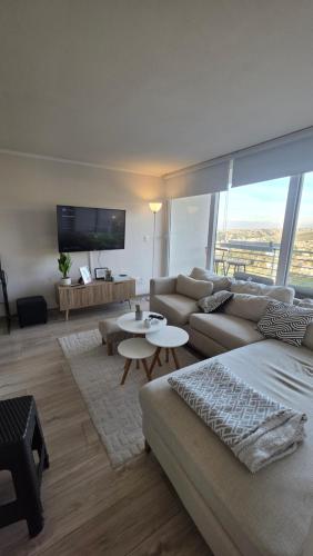 Modern apartment with a wide view