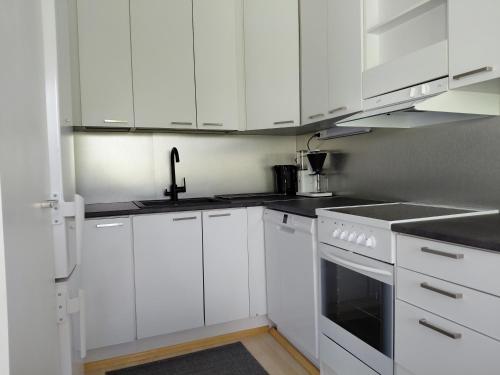 Kitchen, Rovaniemi apartment with private sauna & free parking in Ahkiomaa