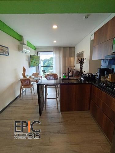 Kitchen, Epic Suite 513 Family Lux Airport 6P 2Room in Olimpica