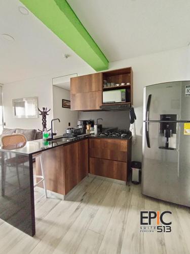 Kitchen, Epic Suite 513 Family Lux Airport 6P 2Room in Olimpica