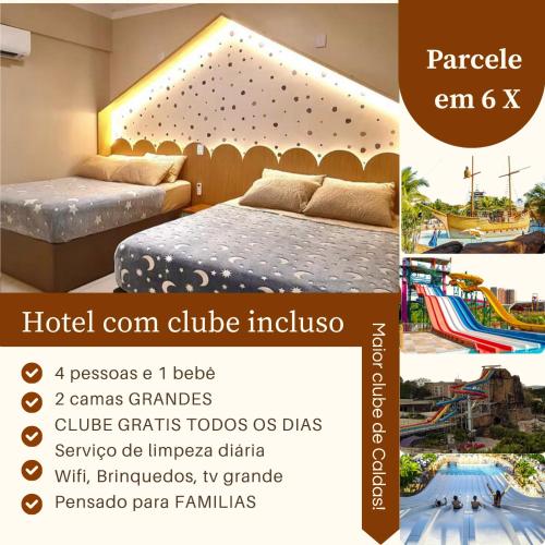 Spazzio DIROMA clube GRATIS TODOS OS DIAS! 4 hóspedes – khách sạn tại Prive das Caldas