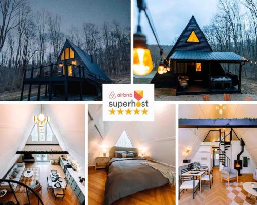 Secluded A-Frame Hocking Hills Hot Tub Fire Pit