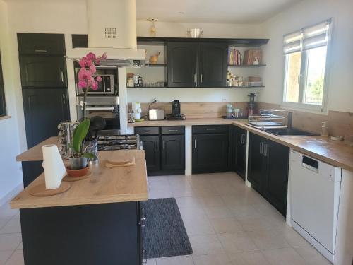 keuken, villa 2 chambres avec piscine et plus in Aigaliers
