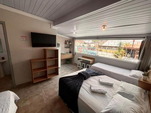 1 double bed, 1 twin bed, 1 bunk bed
