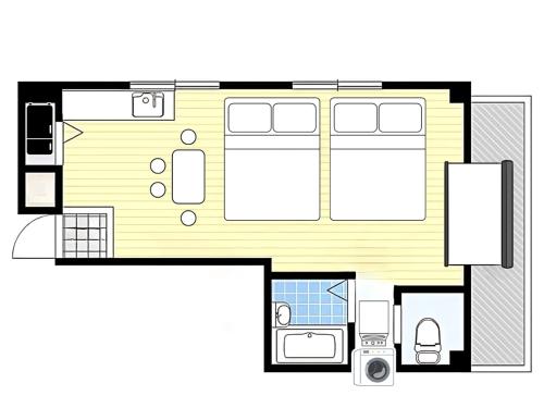 Shinsaibashi Digital Nomad Gas Dryer Netflix100" for Long-stay Central Osaka