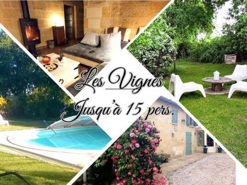 Maison 15pers près St Emilion-Tout confort-Piscine gîte à louer Sainte-Colombe