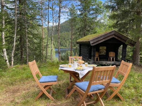外部景觀, Traditional Log Cabin By Lake Seljord in 弗拉特達爾