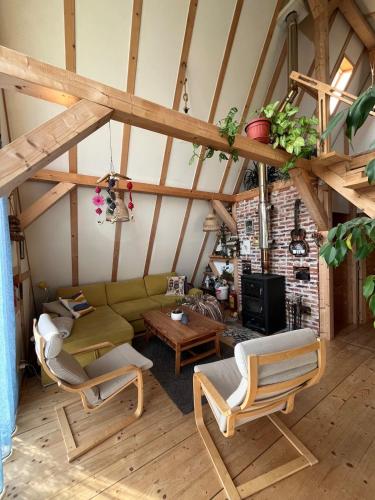 . Cozy frame house in the wood