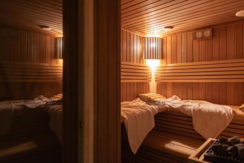 Szauna, Apartamenty Wiśniowe Wzgórze - strefa SPA oraz parking w cenie pobytu - spokojna okolica (Apartamenty Wisniowe Wzgorze - strefa SPA oraz parking w cenie pobytu - spokojna okolica) in Muszyna városközpont