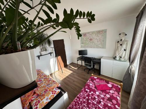 Jungle style 2 lockable bedrooms, 10 mins to center, top floor balcony with Prague view, king-size bed, high speed Internet, coffee, Prague (photo 5)