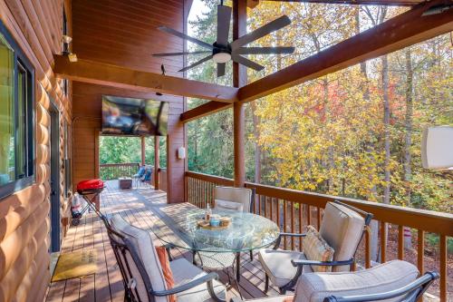 Steps to Lake Lanier Wooded Escape with Boat Dock