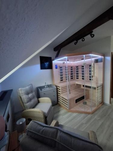 Sauna, Hotel Der Distelhof - ihr Land- und Tagungshotel zwischen Rennsteig, Rhön & Werratal (Hotel Der Distelhof - ihr Land- und Tagungshotel zwischen Rennsteig, Rhon & Werratal) in Rohr (Thuringia)
