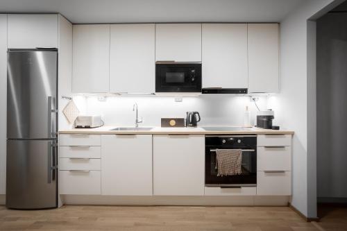 Konyha,  négyzetméteres, 1 hálószobás Ház 1 fürdőszobával Haaga területén (Eco-apt & balcony near Mall of Tripla, Helsinki) in Haaga