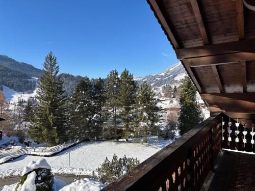Balcony/terrace, Chalet familial Rose de Noel in Les Diablerets