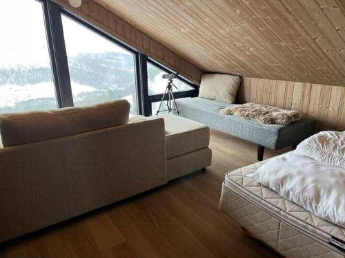 Viesnīcas āriene, Cabin With Ski Inout And View Of Løefjell in Brokke