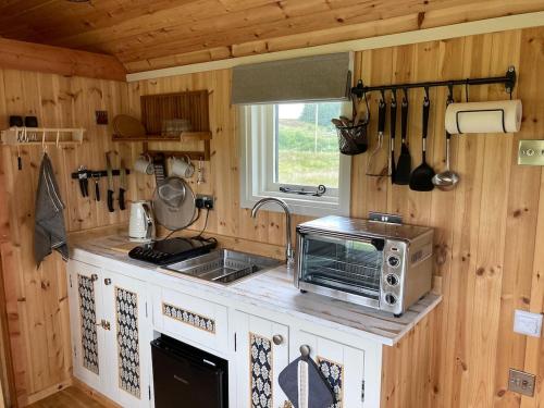 Shepherd's hut 1 at Braebost Croft in Ейр