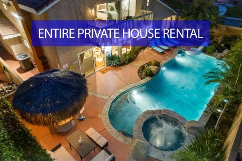 Entire Private Home with 4 Bedrooms and 3 Bathrooms, Pool, Hot Tub, King Bed, Garage, Available Now