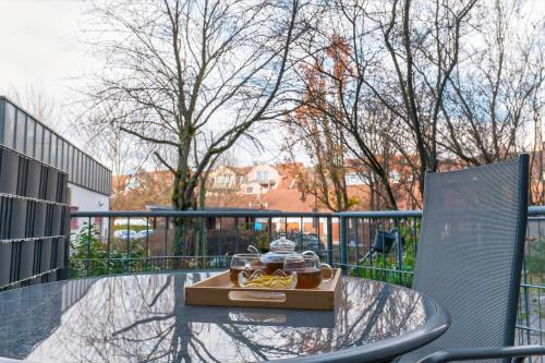 陽台/露台, Großes 3-Zimmer Apartment in Bretten für bis zu 7 Personen , Parkplatz (Großes 3-Zimmer Apartment in Bretten fur bis zu 7 Personen , Parkplatz) in 布萊藤