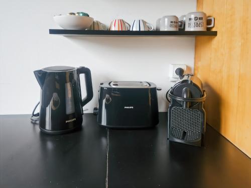 ห้องครัว, Appartement Chaleureux, Jardin Privé, Centre ville (Appartement Chaleureux, Jardin Prive, Centre ville) in เครซี-ลา-ชาเปล